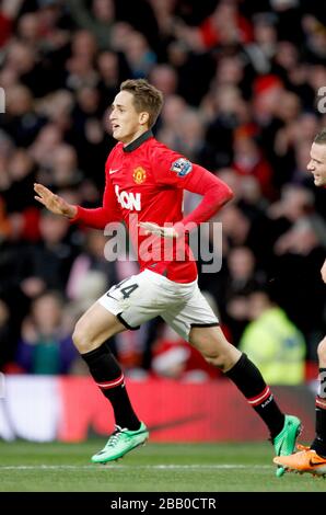 Adnan Januzaj von Manchester United feiert das zweite Tor seiner Teams Stockfoto