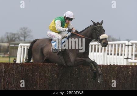 Viele Clouds, die von Leighton Aspell auf ihrem Weg zum Sieg im William Hill geritten wurden - Exclusive Mobile bietet Novices' Steeple Chase während des zweiten Tages des William Hill Yorkshire Winter Festivals 2013 auf der Wetherby Racecourse. Stockfoto