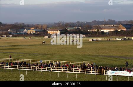 Ein allgemeiner Blick auf die Pferderennbahn Wetherby Stockfoto