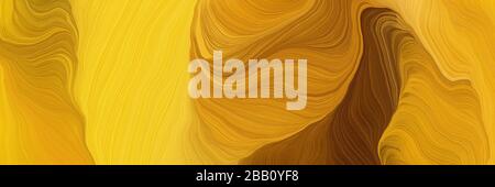 Kreatives dekoratives Kurvendesign mit goldenem Stab, Schokolade und leuchtenden orangefarbenen Farben. Stockfoto