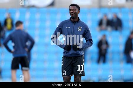 Der Jordy Hiwula von Coventry City schwärmt vor dem Spiel Stockfoto