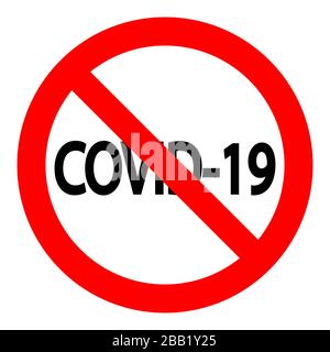 Covid 19 im Stoppschild Coronavirus. Virensymbol auf weißem Hintergrund isoliert Stock Vektor