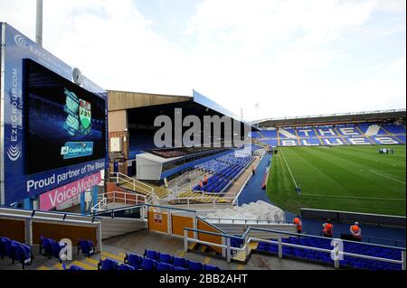 Ein allgemeiner Blick auf die Video-Anzeigetafel im St Andrew's Stadium, der Heimat von Birmingham City Stockfoto