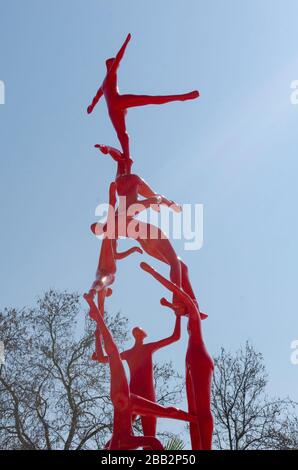 Die Anatasis-Delta-Skulptur des Künstlers Kostis Georgiou an der Küstenallee im Zentrum Alexandroupolis Evros Griechenlands Stockfoto