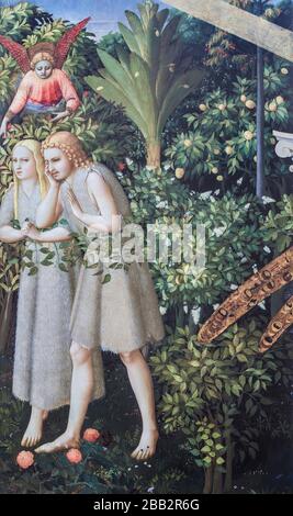 Adam und Eva werden aus dem Paradise Detail vertrieben. Die Ankündigung von Fraa Angelico. Museo del Prado, Madrid.