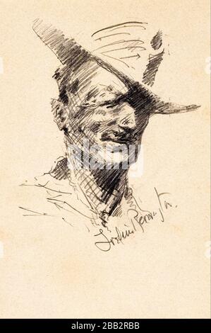 Frederic Remington, (1861-1909), Self Portrait, Drawing, 1871-1909 Stockfoto