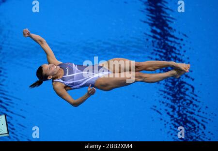 Italiens Tania Cagnotto im Einsatz beim 3-m-Springbord-Finale der Frauen im Aquatic Center Stockfoto