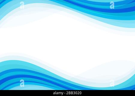 Sommerblaue Farbe Wasserwelle abstrakter oder natürlicher Hintergrund mit geschwungener Linie Stockfoto