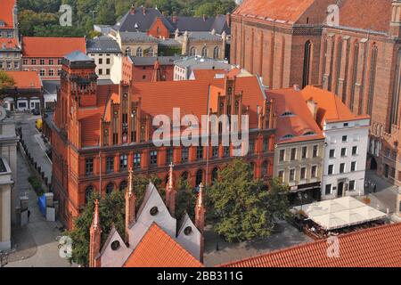 Hauptpostamt in Torun, Wojewodschaft Kuyavi-Pomeranland, Polen. Stockfoto