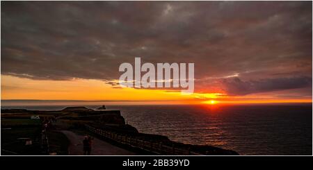 Würmer Kopf und Rhossili Bucht Stockfoto