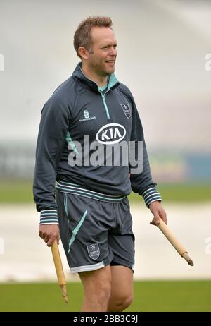 Surrey Bowlingtrainer Stuart Barnes Stockfoto