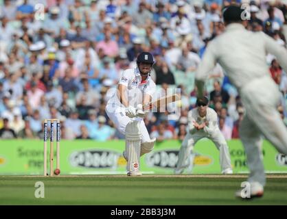 Englands Alastair Cook bats während des dritten Tages des Fifth Investec Ashes Test Matches im Kia Oval, London. Stockfoto