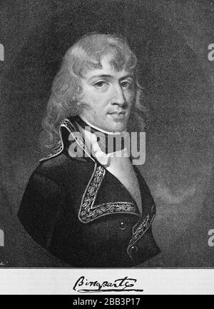 Napoleon Bonaparte, hier als Oberbefehlshaber der französischen Armee in Italien/Napoleon Bonaparte, hier als Oberbehlsherr der französischen Armee in Italien, historisch, digital verbesserte Wiedergabe eines Originals aus dem 19. Jahrhundert / Digitale Produktion einer Originalanlage aus dem 19. Jahrhunderts Stockfoto