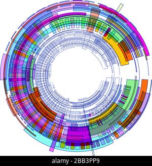 Kreis der farbigen geometrischen Formen Stock Vektor