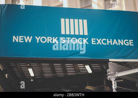 New York Stock Exchange Banner Stockfoto