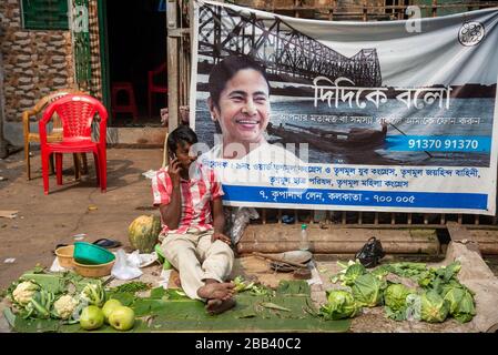 Marktstand im Stadtzentrum von Kalkutta, Indien Stockfoto