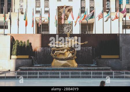 Prometheus Statue Rockefeller Center Stockfoto