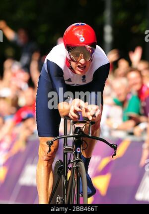 Großbritanniens Bradley Wiggins im Einzelzeitfahren der Männer Stockfoto