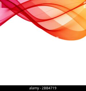 Red wav abstrakter Hintergrund mit Kurvenzeilen für Flyer, Broschüre, Booklet und Website-Design Stock Vektor