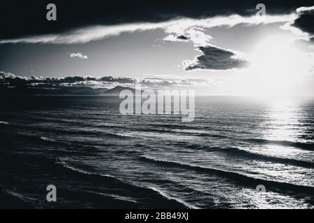 Plages de la Cote de Basques ist mit einem Kilometer der längste Strand von Biarritz zwischen der Villa Belza und dem Strand von Marbella. Stockfoto