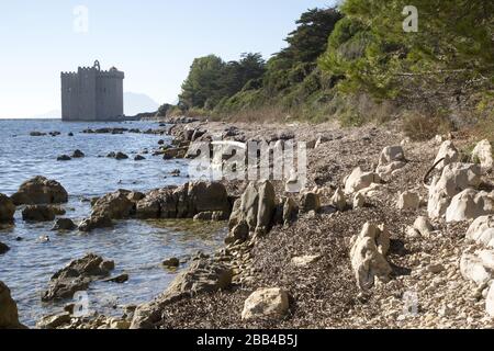 Stift Saint Honorat an der französischen riviera Stockfoto