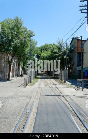 Straßenbahnlinien in La Carminito, Buenos Aires, Argentinien Stockfoto