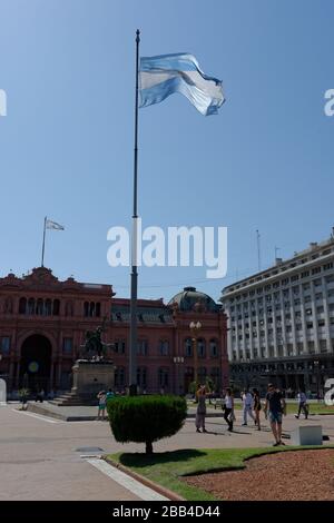 Casa Rosada, das rosafarbene Haus, Heimat des argentinischen Präsidenten, Plaza De Mayo, Buenos Aires, Argentinien Stockfoto