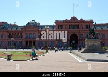 Casa Rosada, das rosafarbene Haus, Heimat des argentinischen Präsidenten, Plaza De Mayo, Buenos Aires, Argentinien Stockfoto