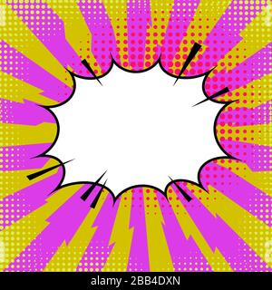 Comics Buch Hintergrund. Bunte Rasterungsmuster. Cartoon Sprechblase. Gepunktete Textur Stock Vektor
