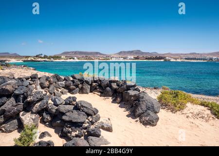 Shell Beach (Playa de la Concha) El Cotillo La Oliva Fuerteventura Kanarische Inseln Spanien Stockfoto