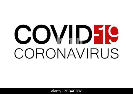 COVID-19 Coronavirus Inschrift-Vektor-Design auf transparentem Hintergrund. Variante Nr. 1 Stock Vektor