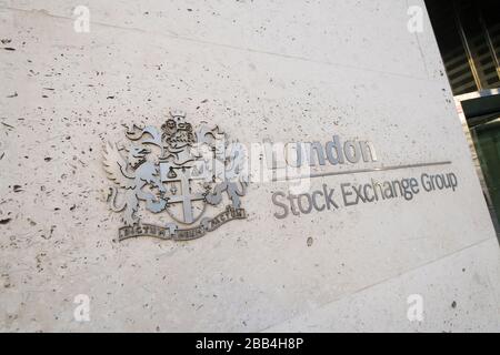 The London Stock Exchange, 10 Paternoster Row, London EC4M 7LS. Das derzeitige Gebäude befindet sich am Paternoster-Platz in der Nähe der St Paul's Cathedral Stockfoto