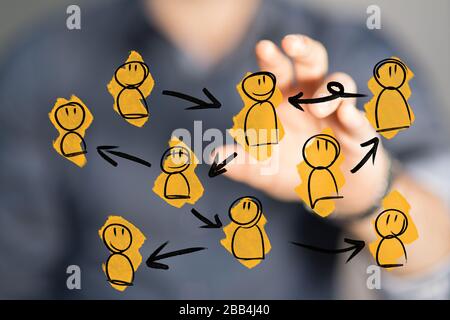 Ein Team Work Connection digitales Konzept Stockfoto