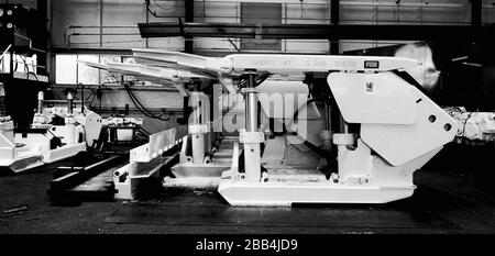 1982, unterirdische Hydraulikgruben-Requisiten für die Bergbauindustrie, Horbury Wakefield, West Yorkshire, Nordengland, Großbritannien Stockfoto