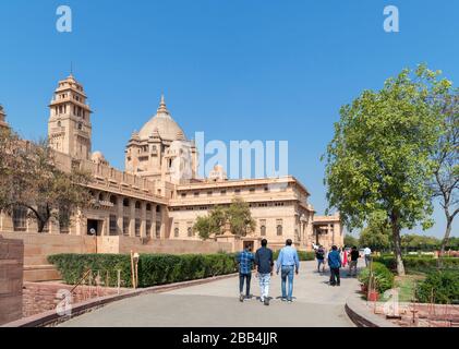 Umaid Bhawan Palace, ein Teil davon ist ein Luxushotel und Museum, Jodhpur, Rajasthan, Indien Stockfoto