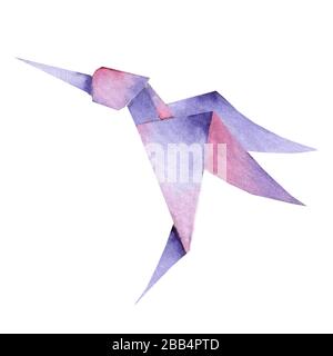 Eine origami-Kolibris-Datei mit leuchtenden Farben ist verfügbar. Stockfoto