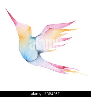 Eine origami-Kolibris-Datei mit leuchtenden Farben ist verfügbar. Stockfoto