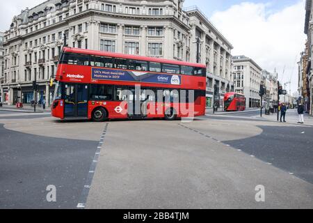 London, Corona Virus Days, leere oxford Street Stockfoto