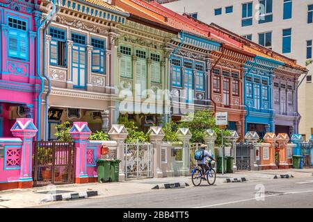 Peranakan Terrasse Haus, Singapur Stockfoto