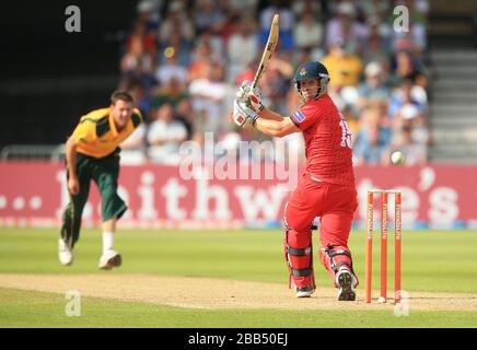 Steven Croft von Lancashire Lightning trifft heraus Stockfoto