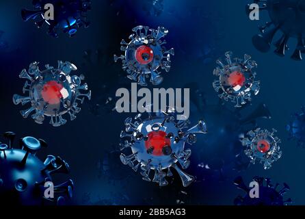 Abstract Science 3d Corona Virus Ausbruch Illustration Stockfoto