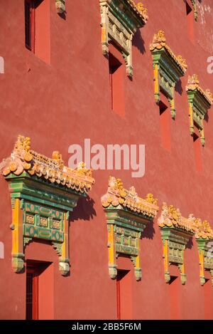 Details Fassade von Putuo Zongcheng buddhistischen Tempel in Chengde, China Stockfoto