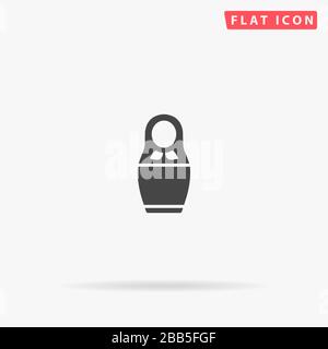 Flache Vektorsymbole für Nesting-Puppe Matryoshka. Glyph-Style-Zeichen. Einfaches, handgezeichnetes Illustrationen Symbol für Konzeptinfografiken, Designs Projekte, UI und Stock Vektor