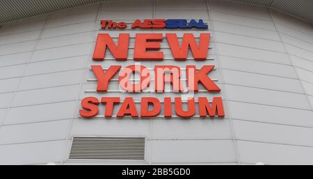 Ein allgemeiner Blick auf das AESSEAL New York Stadium, Heimstadion von Rotherham United Stockfoto