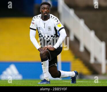 Jordy Hiwula von Coventry City während der Sky Bet League One im St Andrews Stadium. Stockfoto