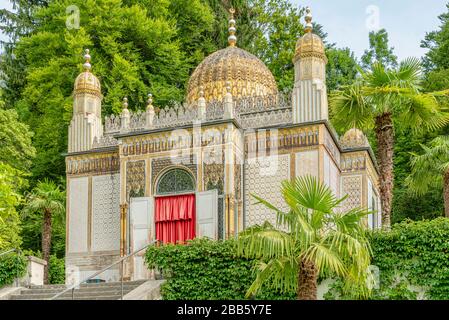 Maurischer Kiosk im Park von Schloss Linderhof, Ettal, Bayern, Deutschland Stockfoto