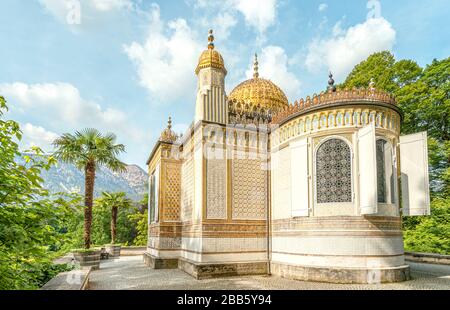 Maurischer Kiosk im Park von Schloss Linderhof, Ettal, Bayern, Deutschland Stockfoto