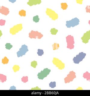 Abstraktes, unregelmäßiges Pinselmuster mit Grunge-Struktur in Pastelltönen. Einfache Form. Oberflächenmuster. Stock Vektor