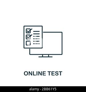 Online-Test-Symbol aus der E-Learning-Sammlung. Einfaches Linienelement Online-Testsymbol für Vorlagen, Webdesign und Infografiken Stockfoto