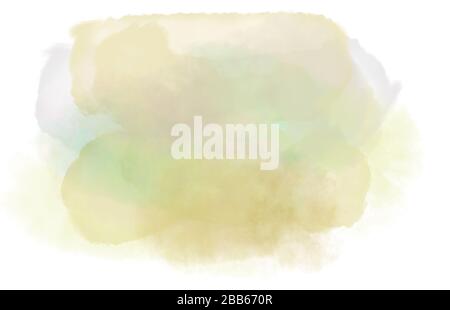 Ockerfarbenes Bürsten-Spritzwasser-Wolke. Ätherische Feinkulisse. Digital abstrakte Illustration Artwork mit Kopierraum. Stockfoto